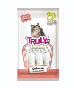 Truly Cat Creamy Lickable Salmon & Cranberry 70g - Flydende snack
